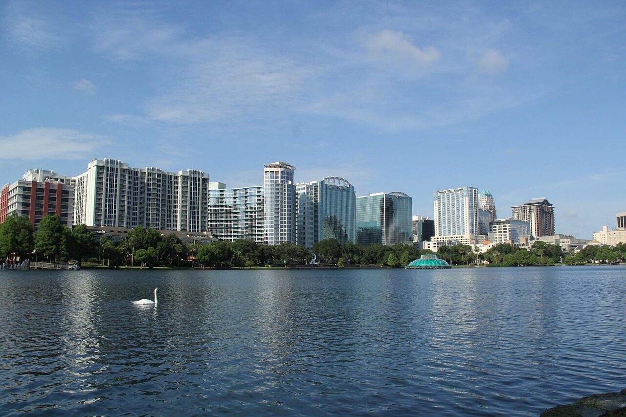 orlando, eola, swan, water, lake, metropolitan, skyscraper, office, buildings, famous, florida, orlando, orlando, orlando, orlando, orlando